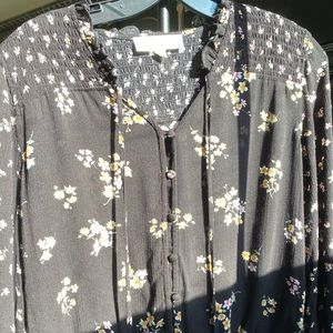 Long sleeve floral button down shirt